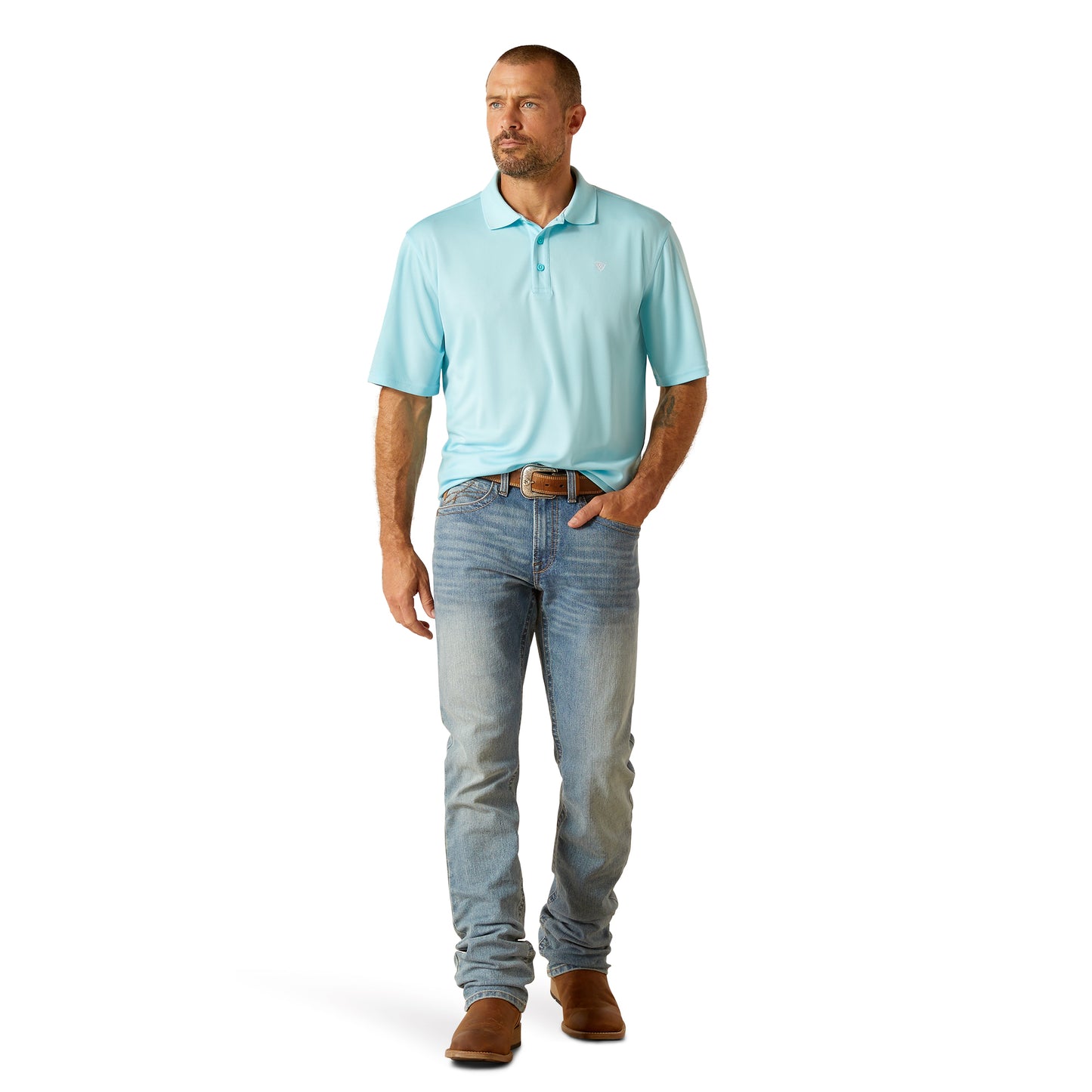 Ariat Men's TEK Cenote Aqua Polo Shirt 10051345