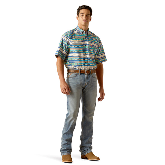 Ariat Men's Denzel Limoges Blue Aztec Button Down Shirt 10051492