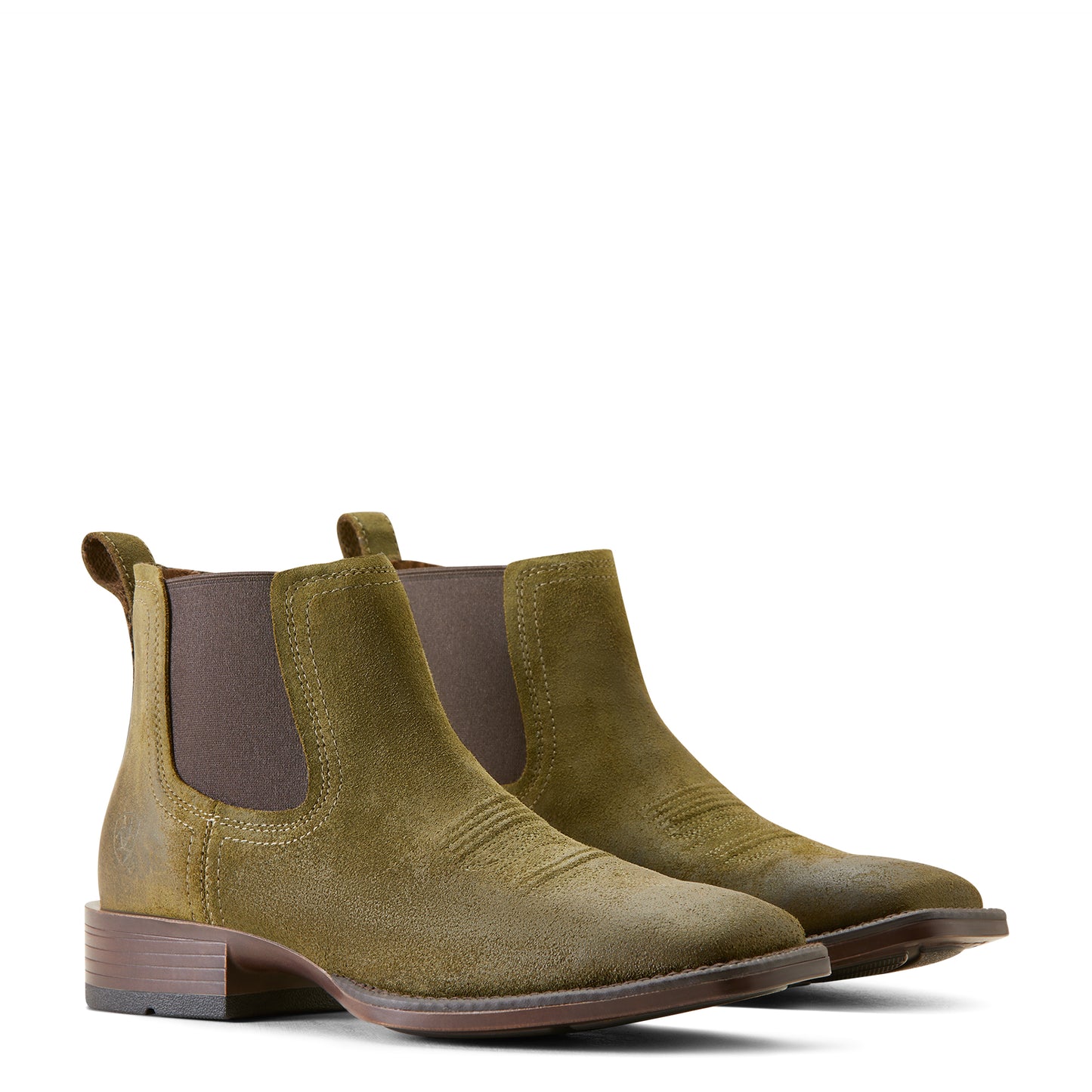 Ariat Men's Booker Ultra Olive Suede Western Ankle Boots 10054169