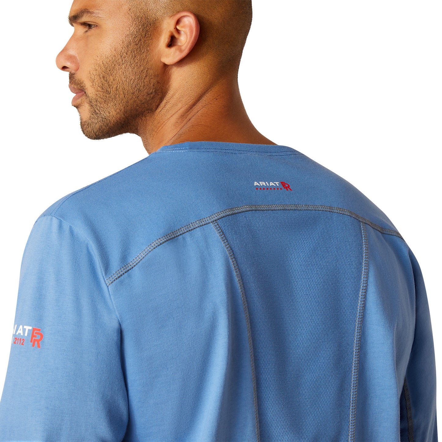 Ariat Men's FR AC Campanula Blue Crew T-Shirt 10048825