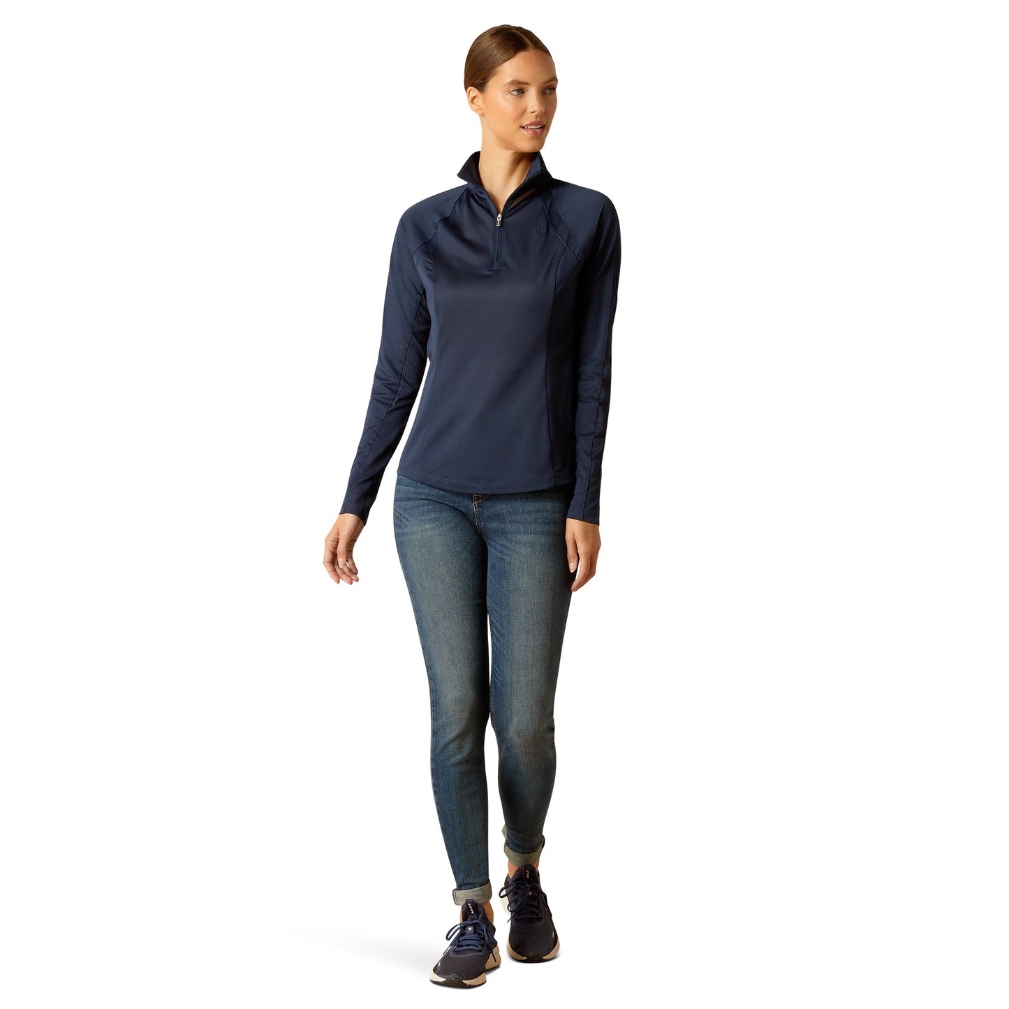 Ariat Ladies Sunstopper 3.0 Navy Baselayer Shirt 10049042