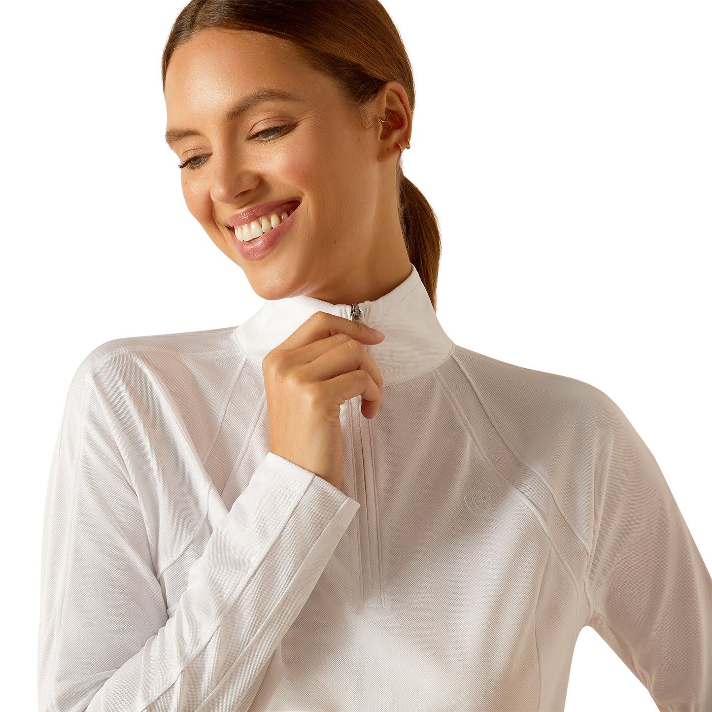 Ariat Ladies Sunstopper 3.0 White Baselayer Shirt 10049056