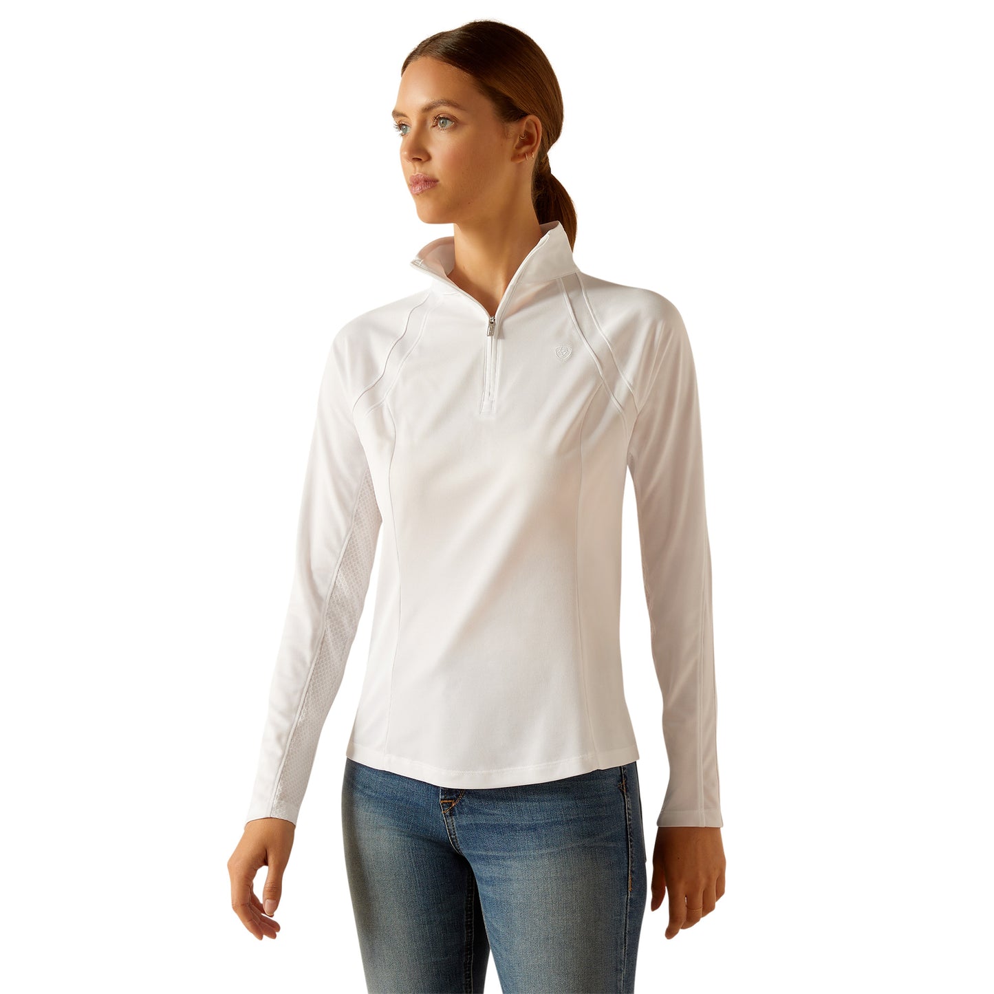 Ariat Ladies Sunstopper 3.0 White Baselayer Shirt 10049056