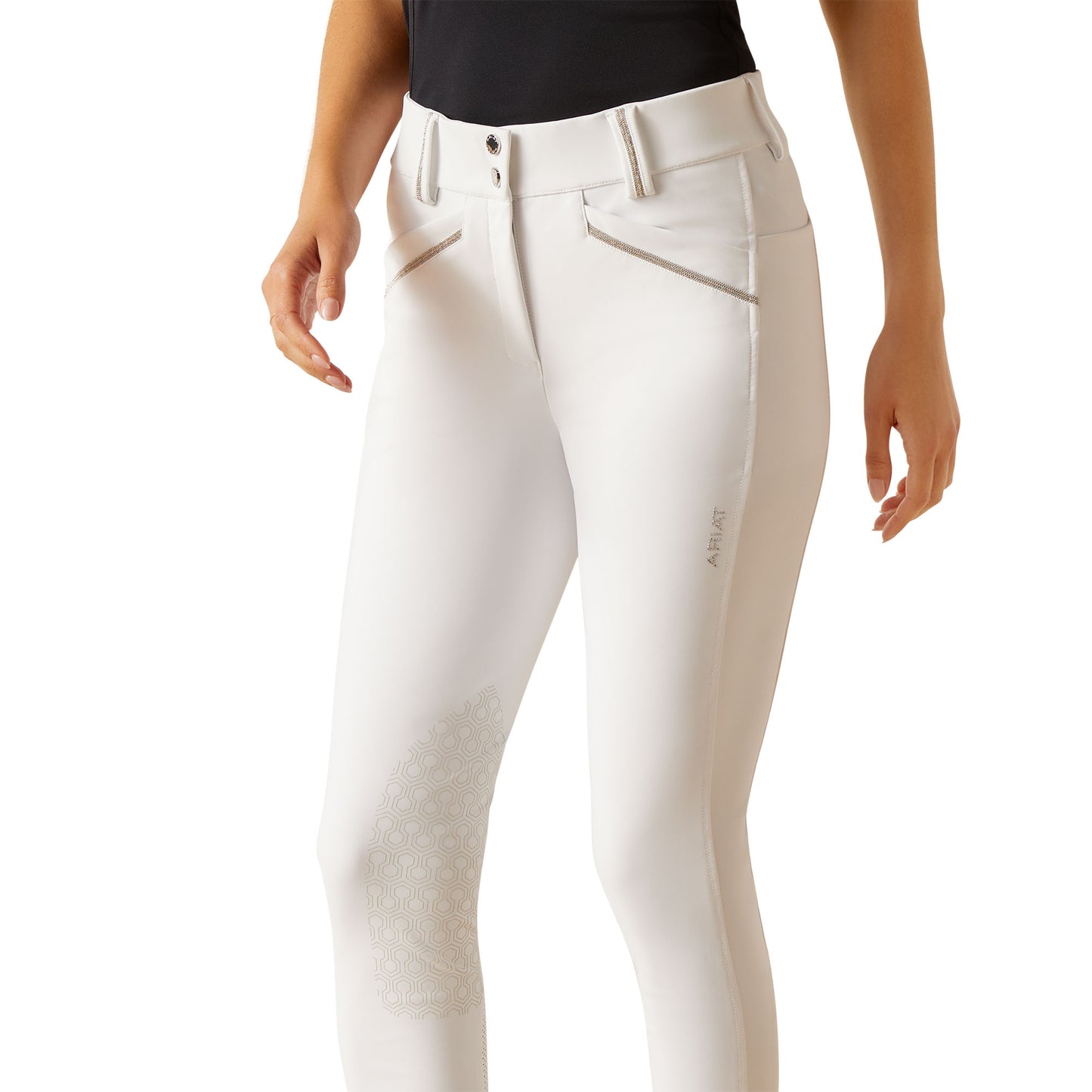 Ariat Ladies Tri Factor White Grace Knee Patch Breech 10049076