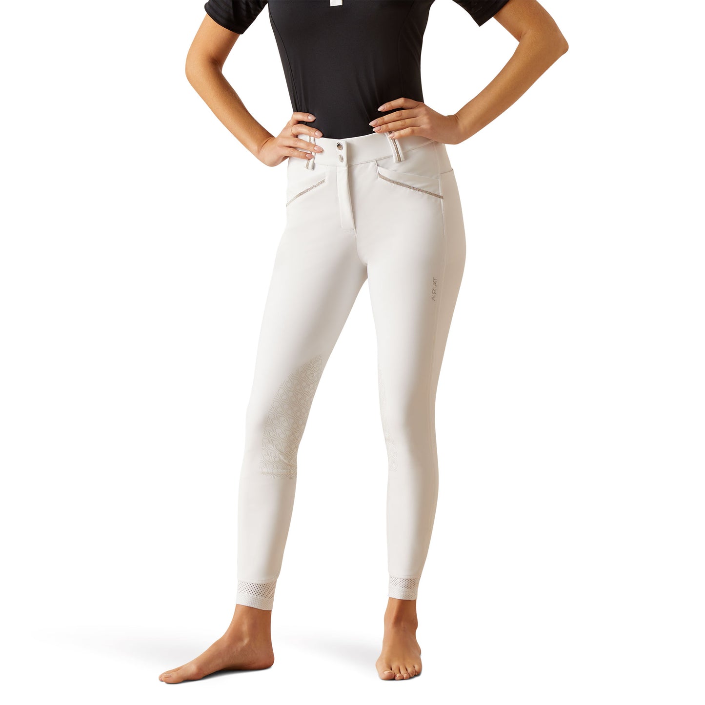 Ariat Ladies Tri Factor White Grace Knee Patch Breech 10049076