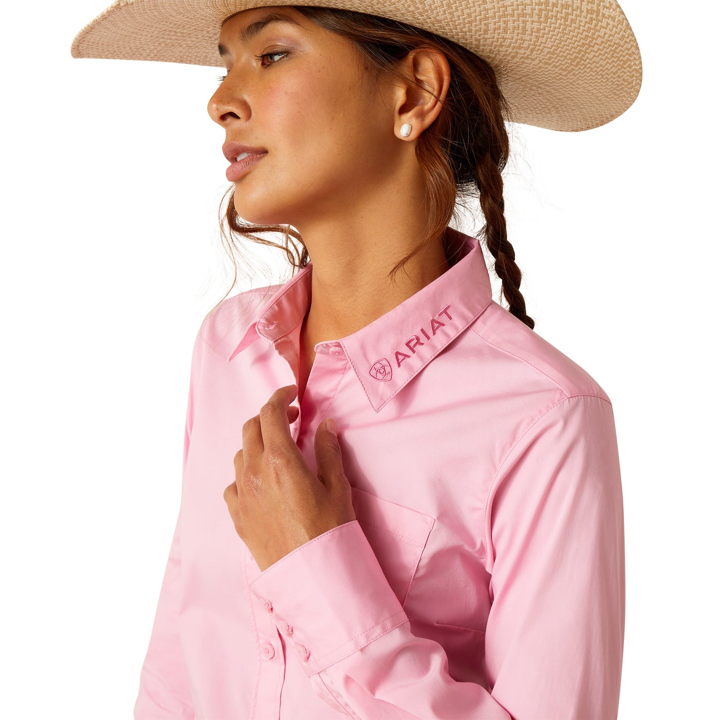 Ariat Ladies Team Kirby Prism Pink Stretch Shirt 10048754