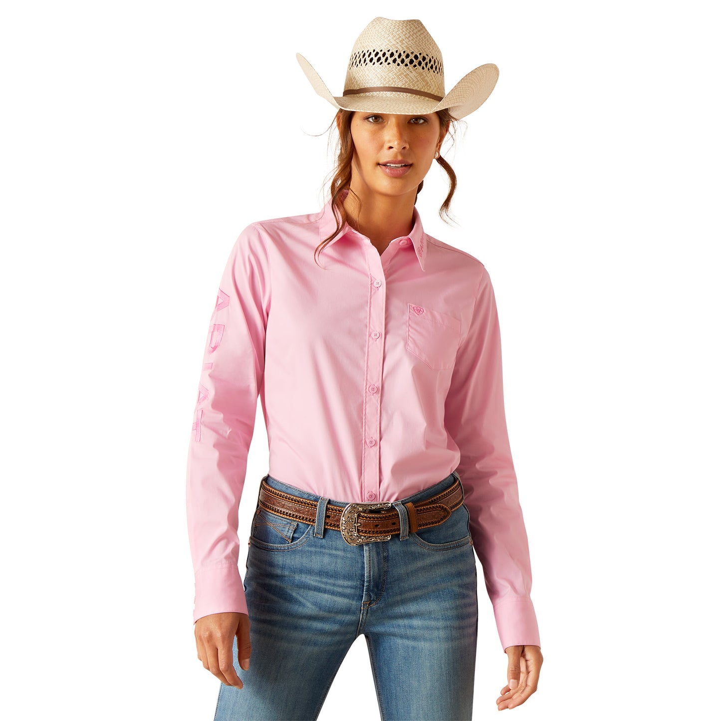 Ariat Ladies Team Kirby Prism Pink Stretch Shirt 10048754