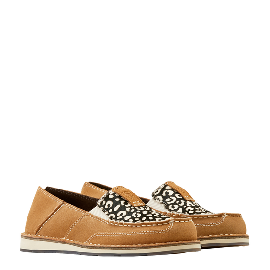 Ariat Ladies Dark Tan Suede & Cream Cheetah Hair On Cruiser 10050956