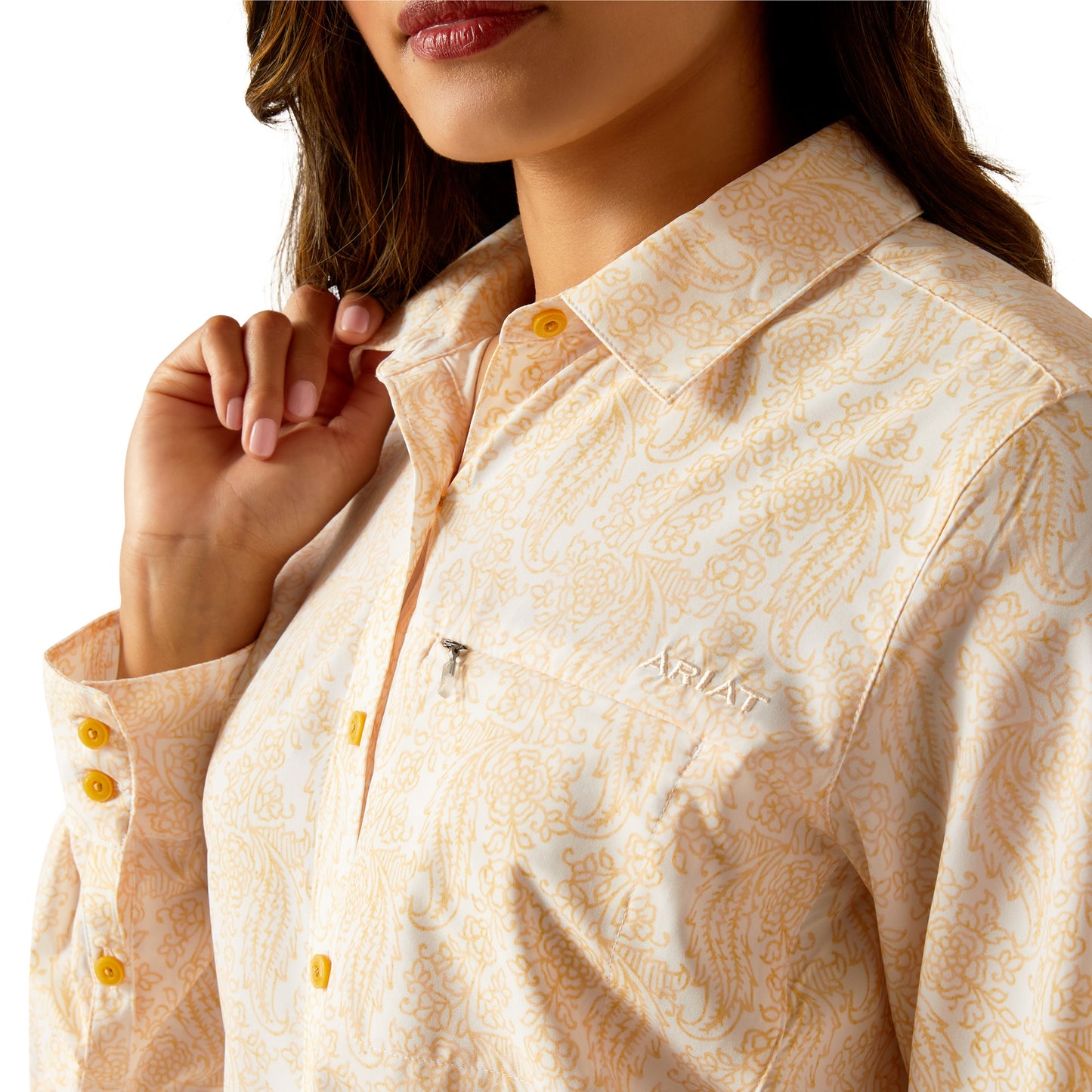 Ariat Ladies VentTEK Stretch Ochre Paisley Button Down Shirt 10051328