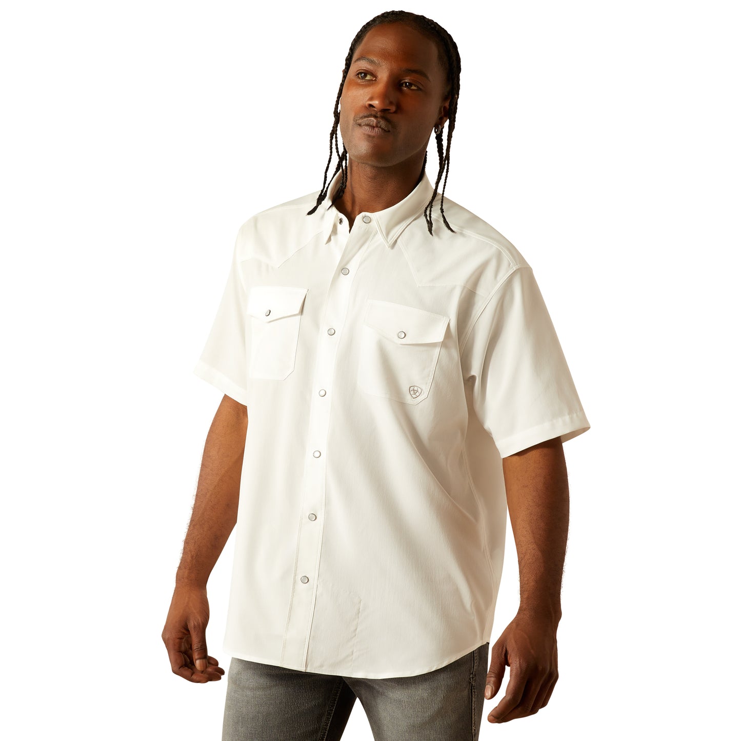Ariat Men's Western VentTEK White Snap Shirt 10054482