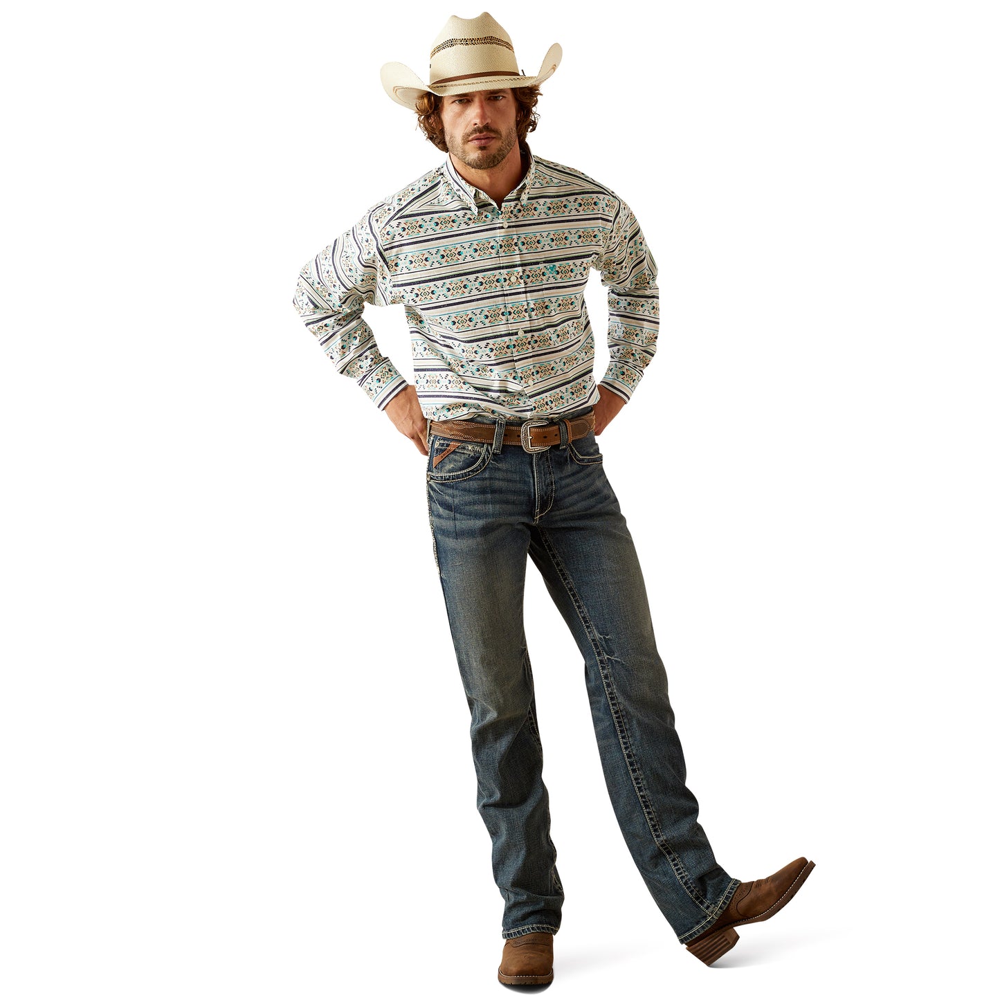 Ariat Men's Judge Teal Classic Fit Button Down Shirt 10054694