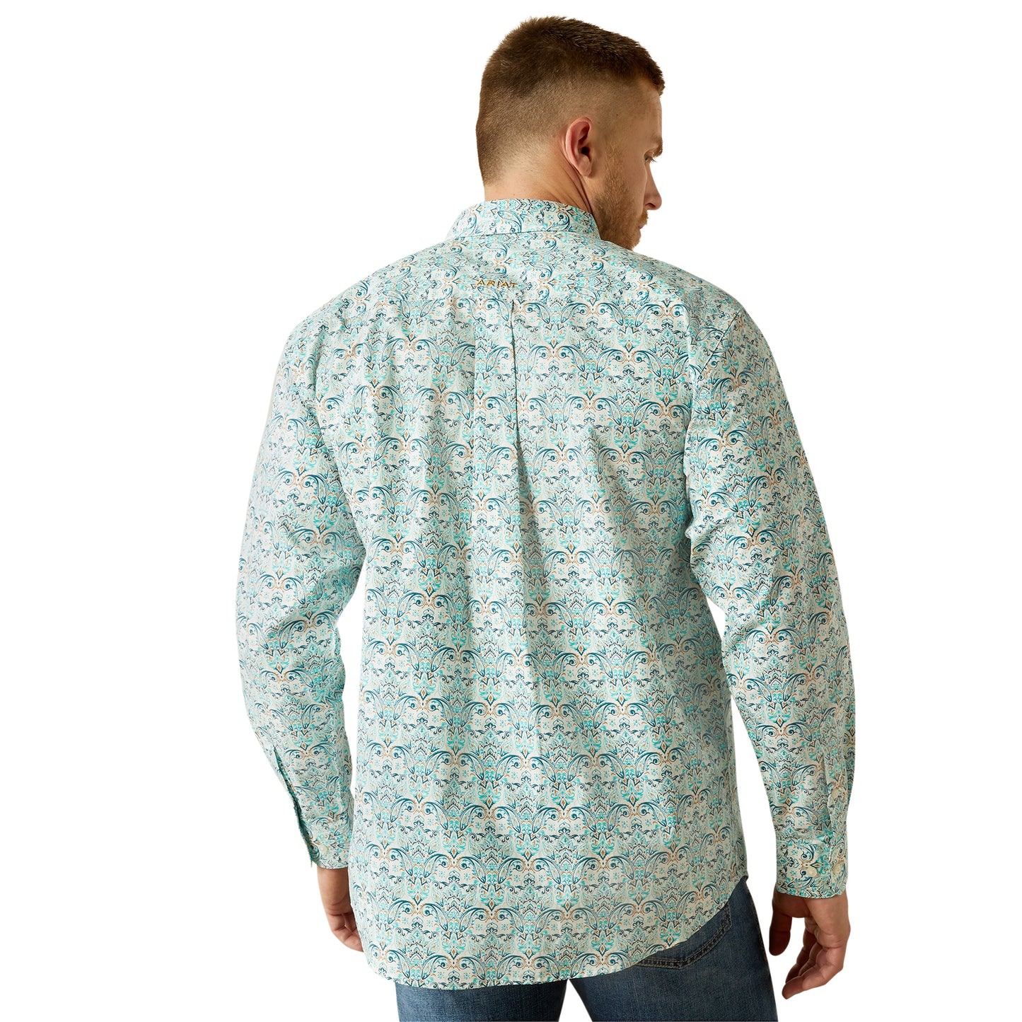 Ariat Men's Jerome Teal Button Down Western Shirt 10054696