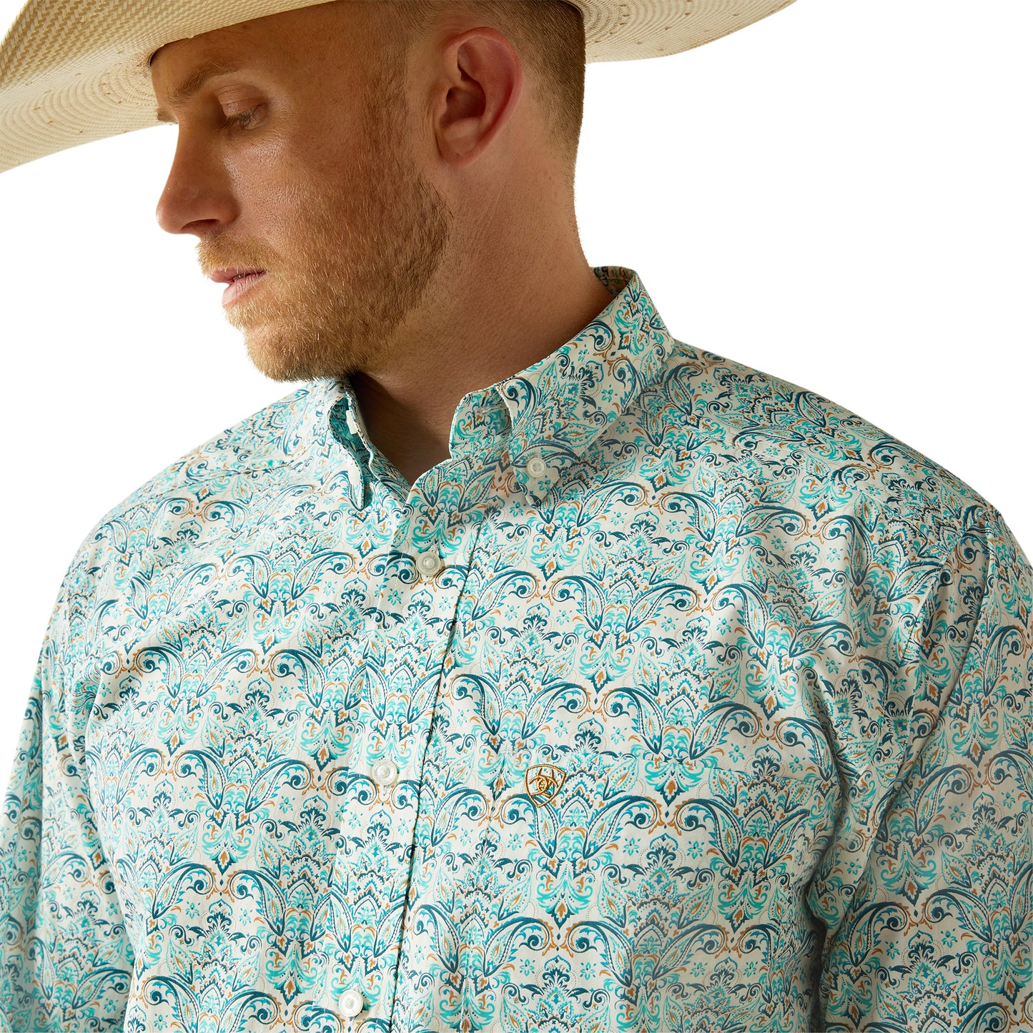 Ariat Men's Jerome Teal Button Down Western Shirt 10054696