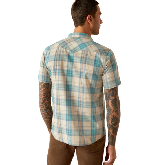 Ariat Men's Howland Turquoise & Cream Retro Fit Shirt 10054703