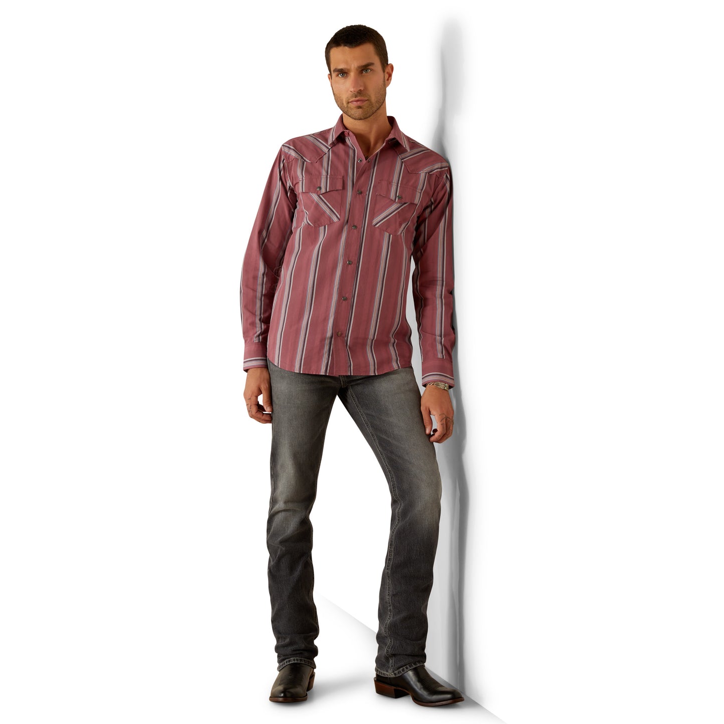 Ariat Men's Humphrey Red Retro Fit Snap Shirt 10054707