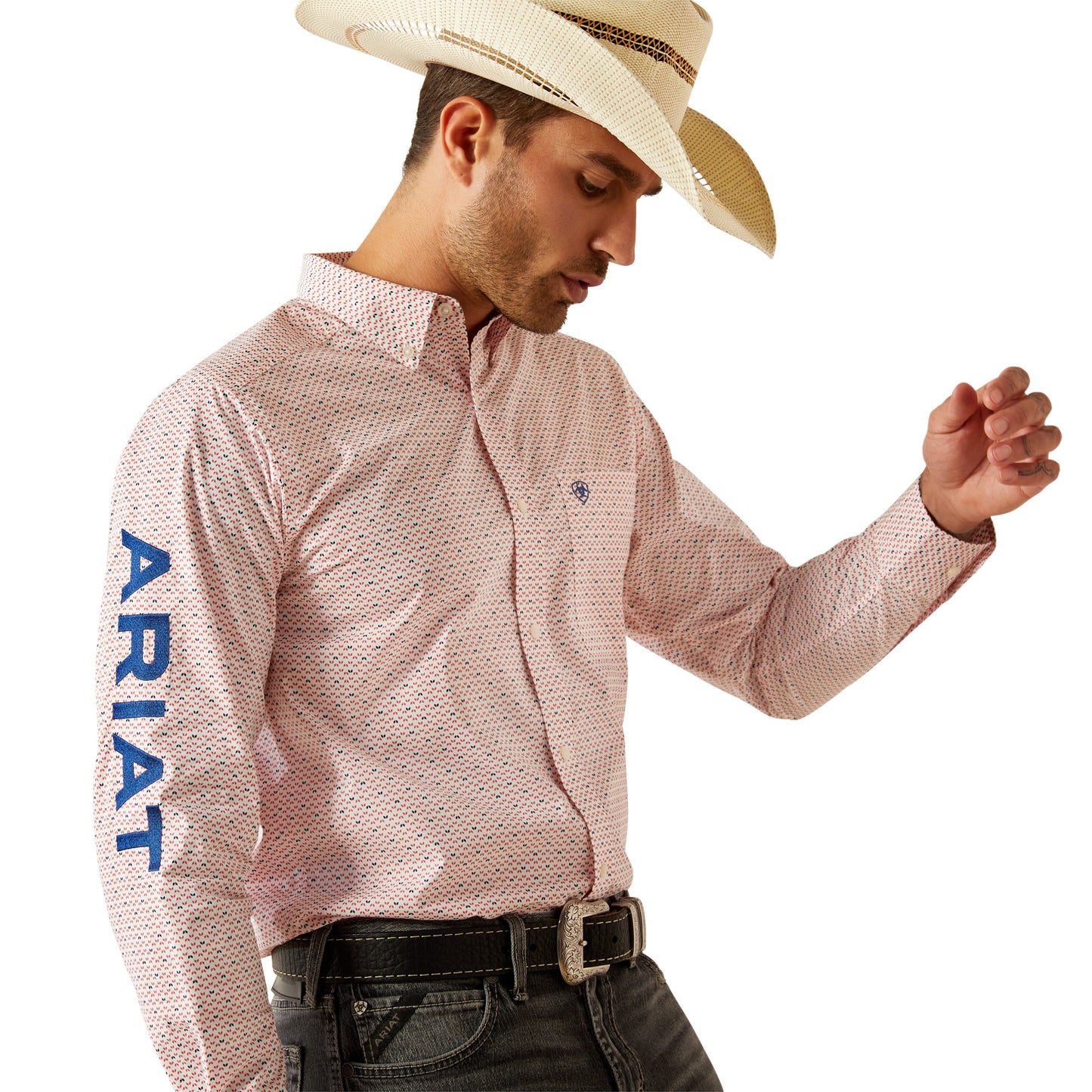 Ariat Men's Team Primo Red & Blue Fitted Button Down Shirt 10054725