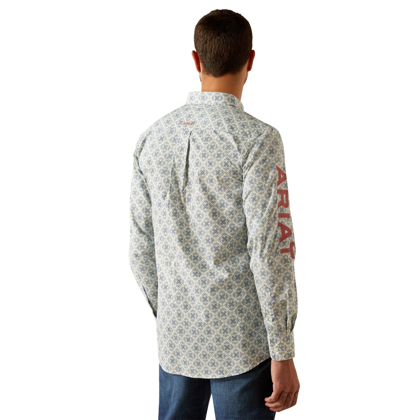 Ariat Men's Team Prestley Blue Orange Button Down Western Shirt 10054729