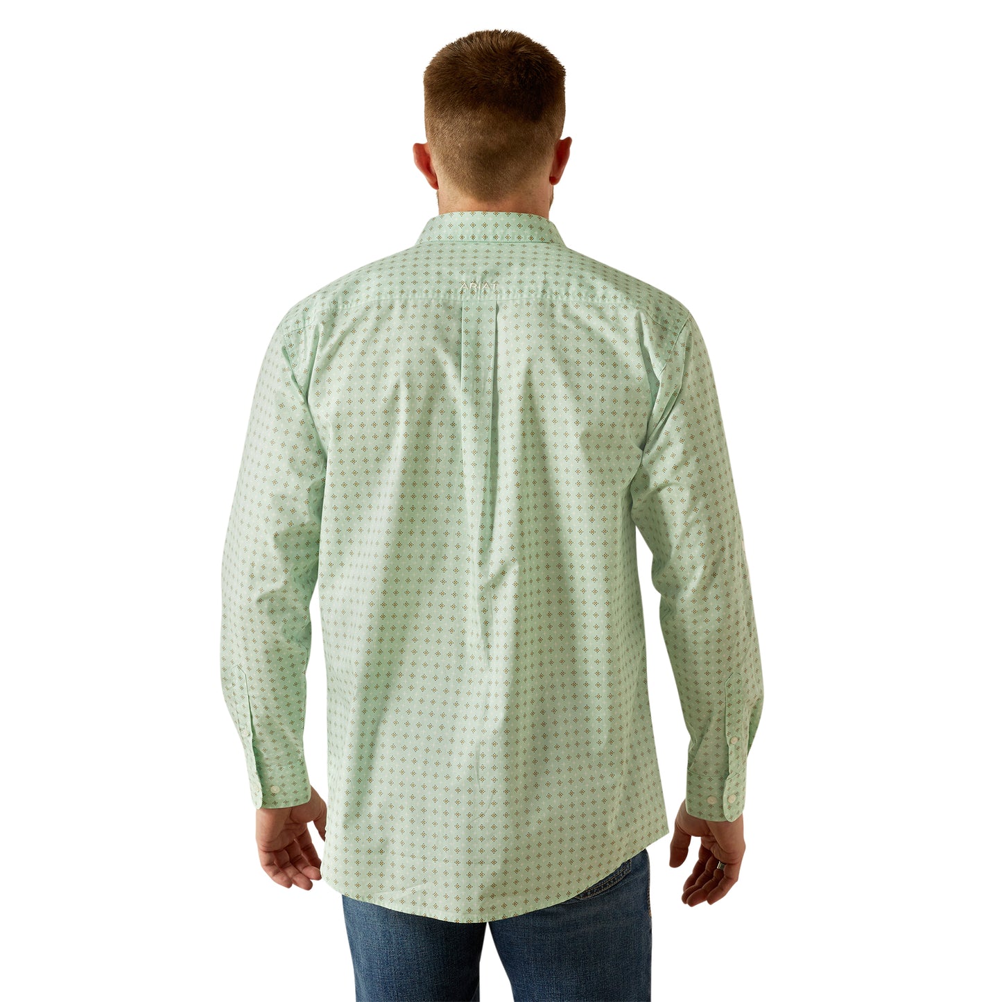 Ariat Men's Team Pierson Light Green & White Button Down Western Shirt