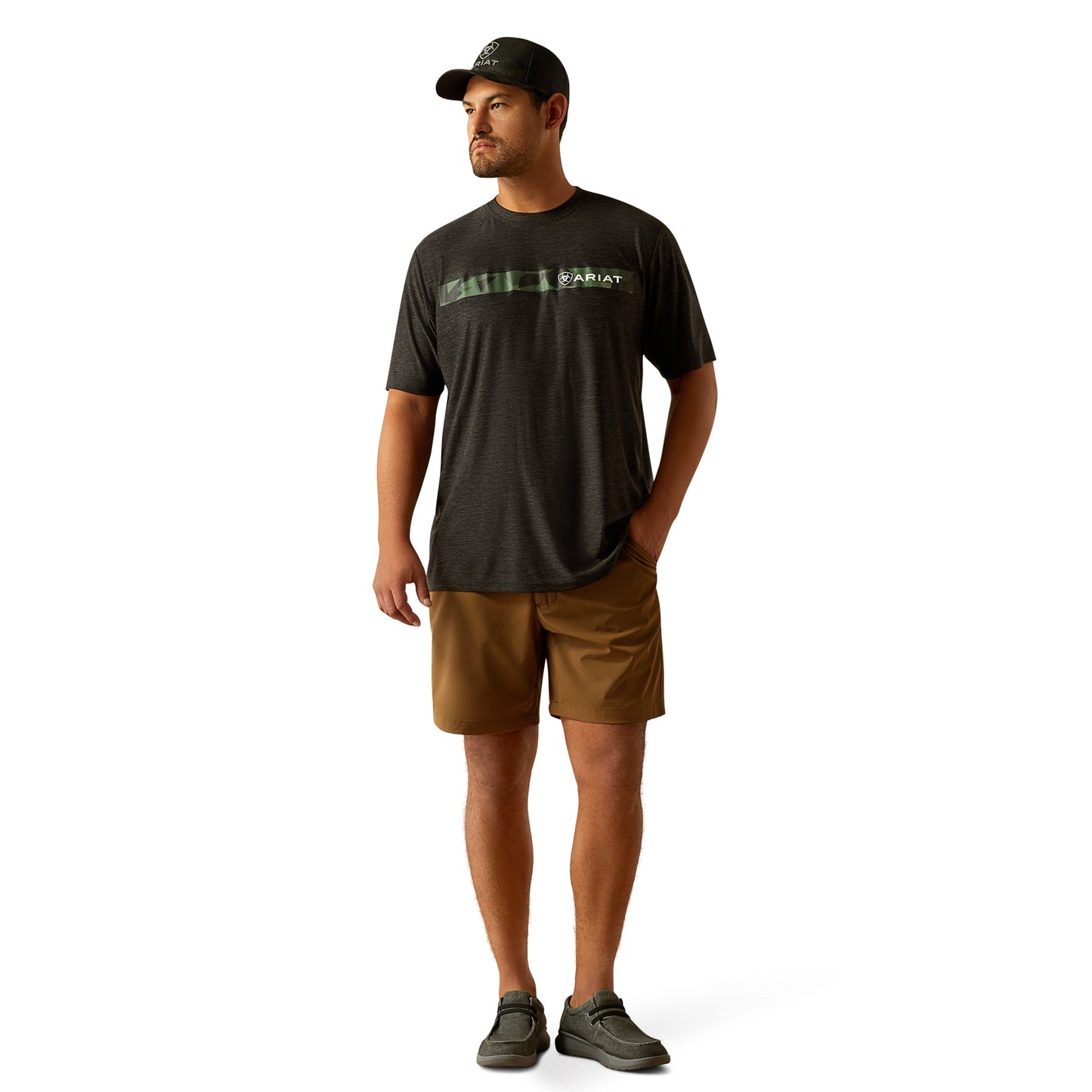 Ariat Men's Charcoal Chest Camo Stripe Charger T-Shirt 10054760