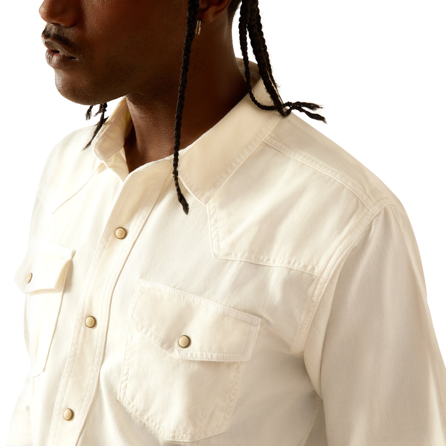 Ariat Men's Jurlington Retro Fit Off White Snap Shirt 10055107