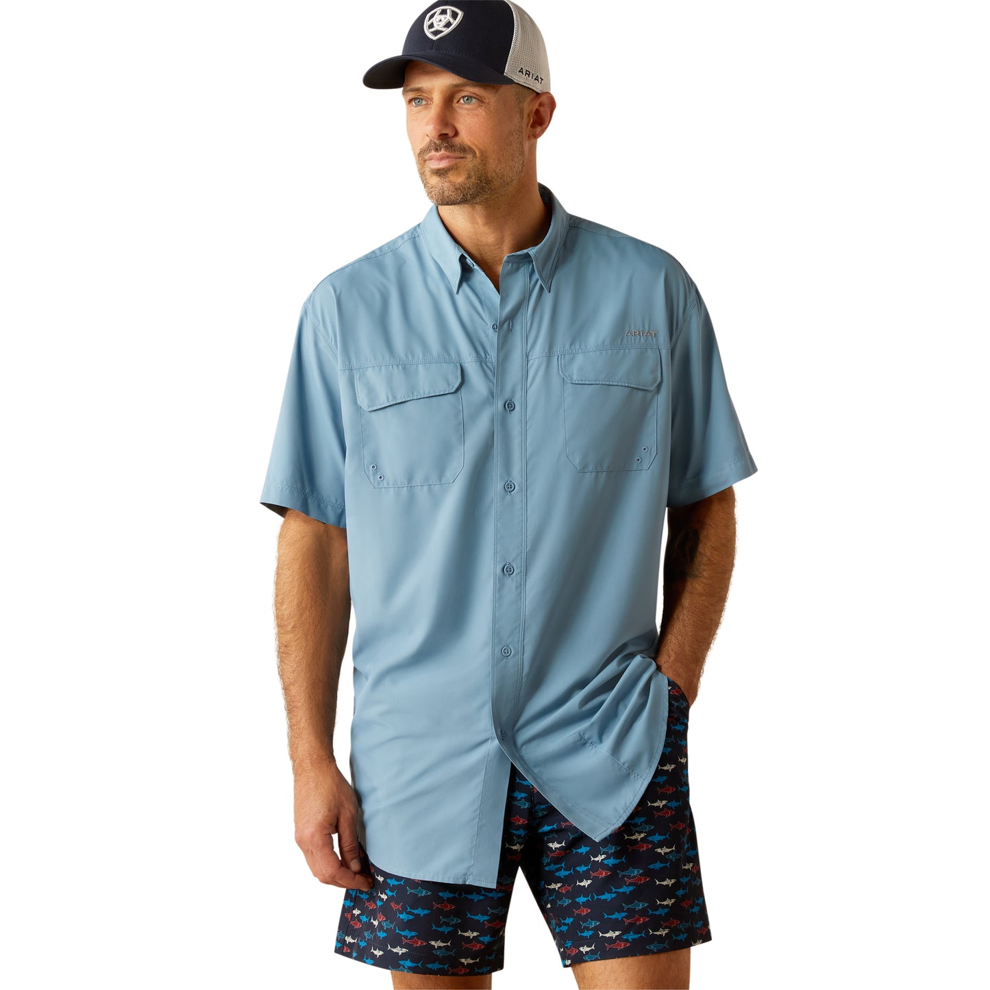 Ariat Men's VentTEK Outbound Blue Shadow Classic Fit Shirt 10055122