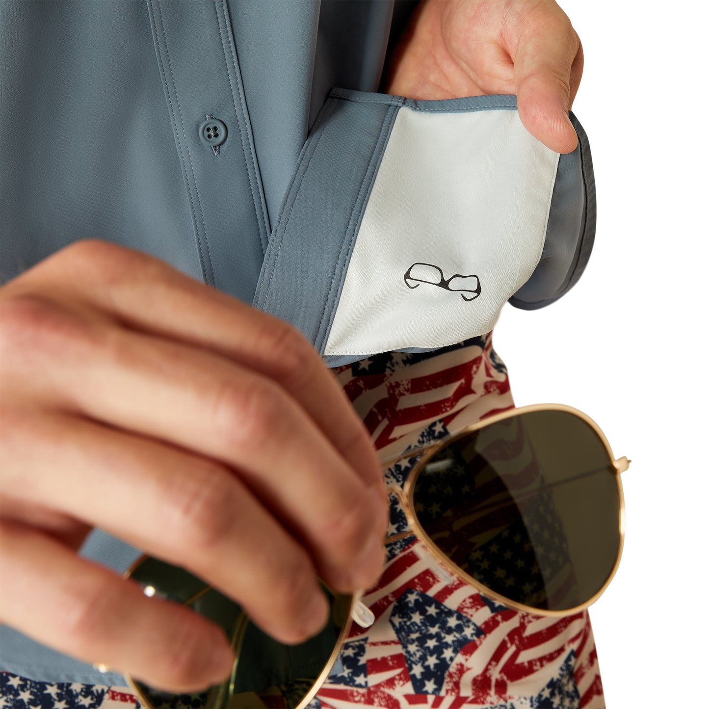 Ariat Men's VentTEK Outbound Newsboy Blue Fitted Shirt 10055229