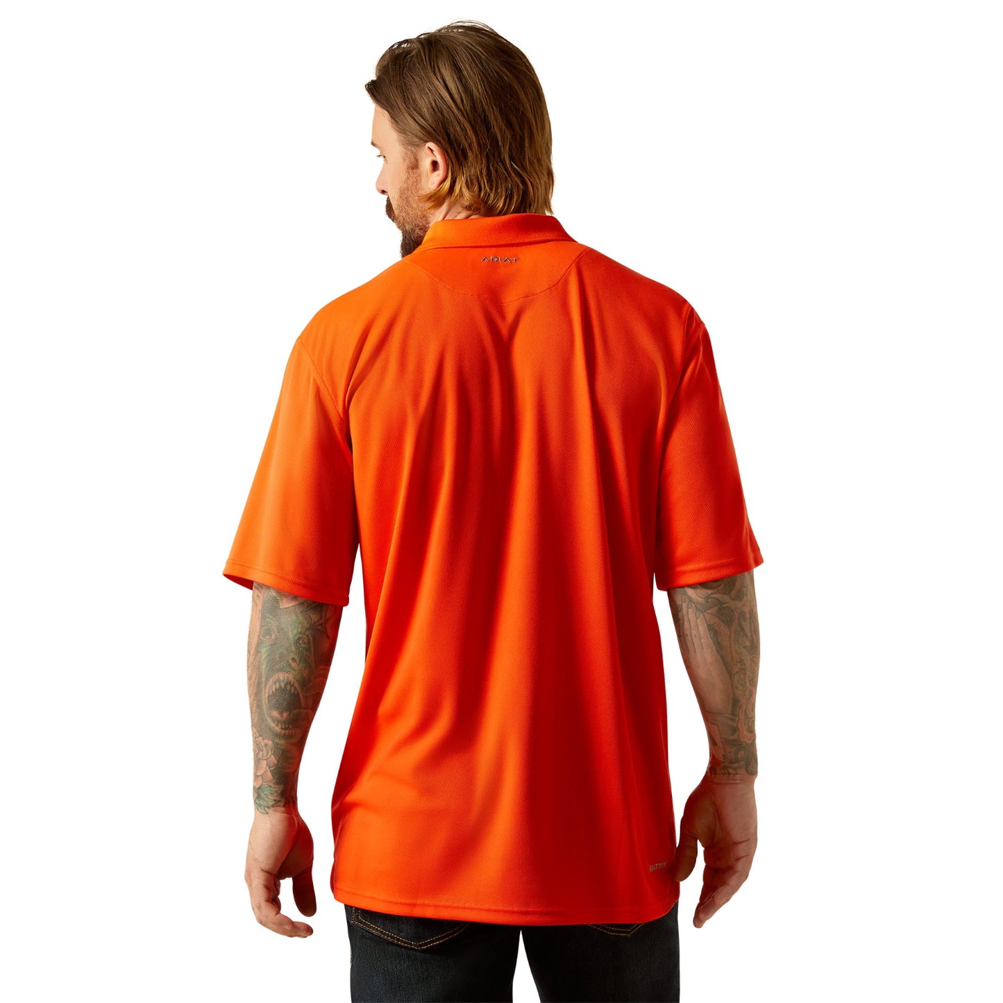 Ariat Men's Tek Short Sleeve Polo Cherry Tomato Shirt 10055250