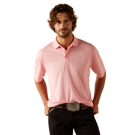 Ariat Men's Short Sleeve Pink TEK Polo Shirt 10055252