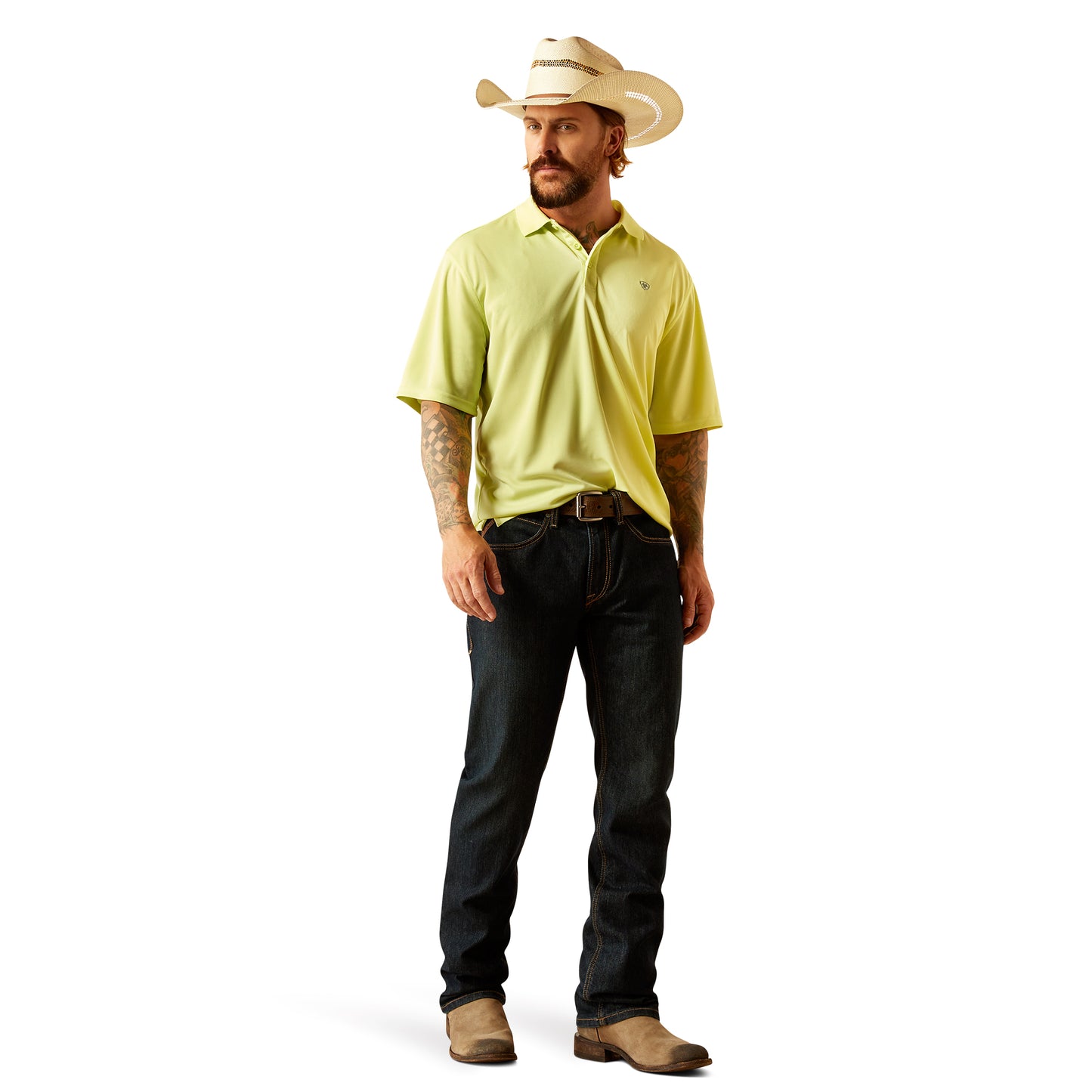 Ariat Men's TEK Shadow Lime Polo Shirt 10055254