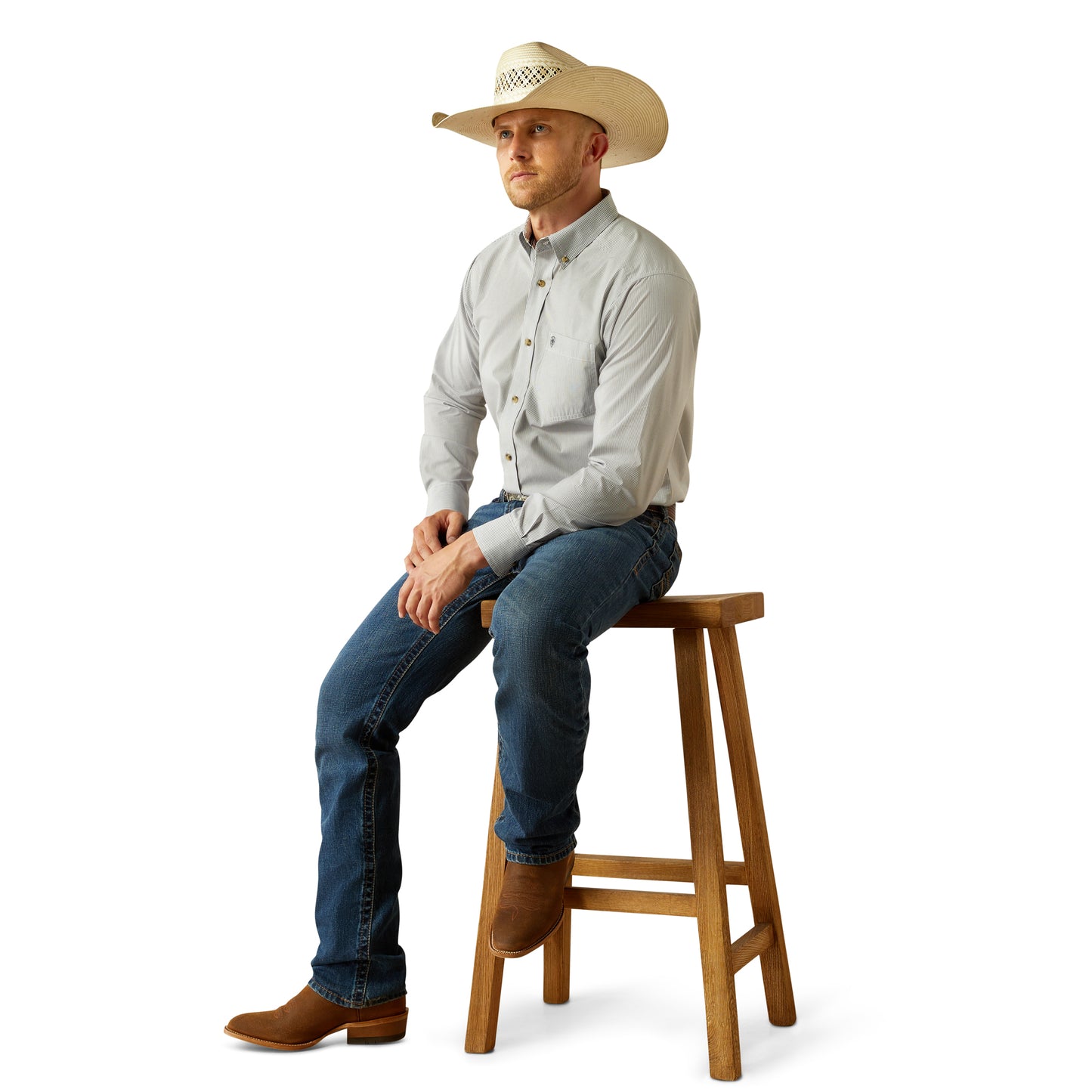 Ariat Men's Pro Series Dayne Mini Stripe Button Down Shirt 10055268