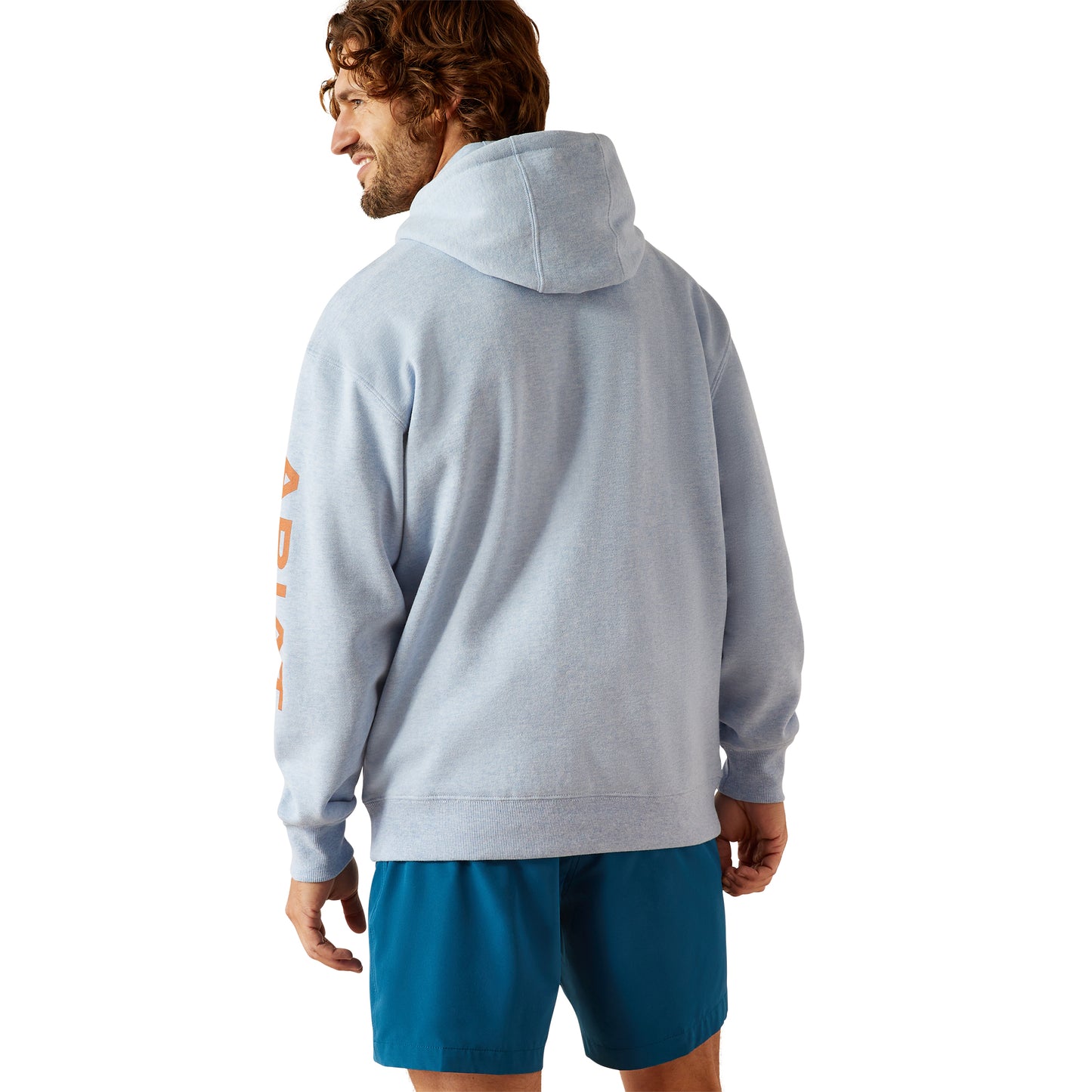Ariat Men's Logo Light Blue Heather Hoodie 10055410