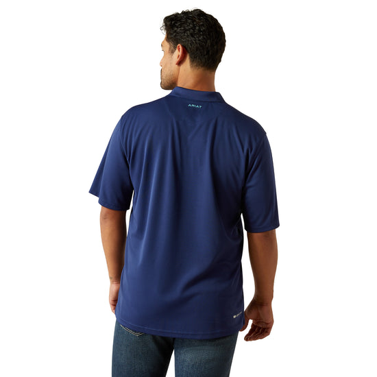 Ariat Men's TEK Solid Blue Depths Polo Shirt 10058817