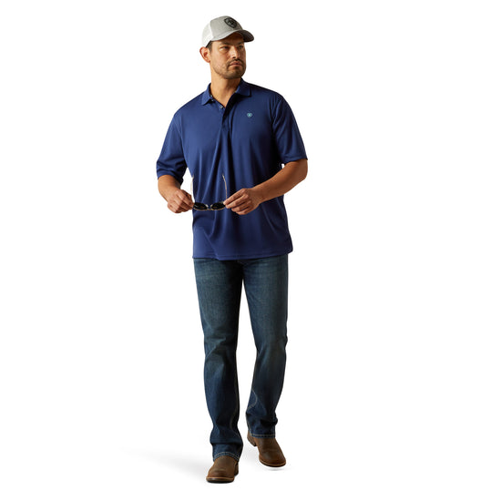 Ariat Men's TEK Solid Blue Depths Polo Shirt 10058817