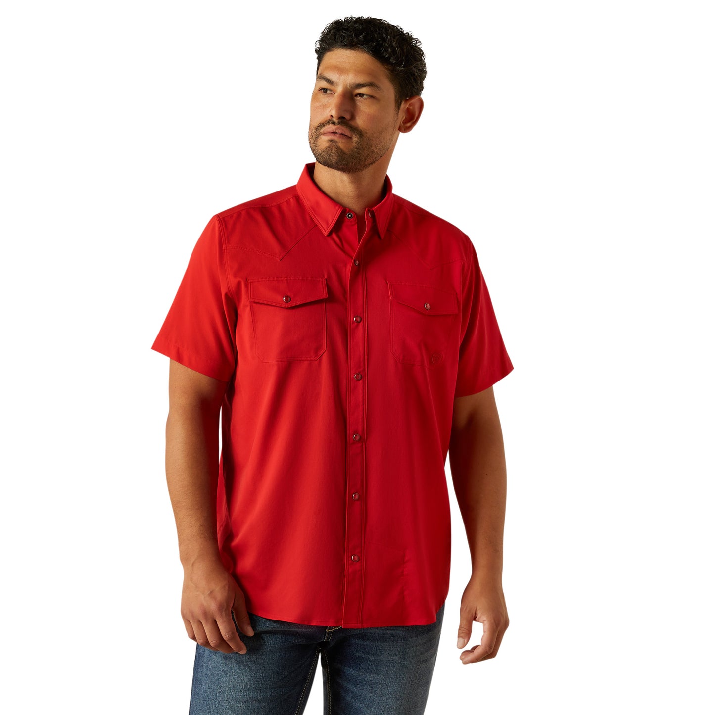 Ariat Men's VentTEK Western Fitted Haute Red Snap Shirt 10058824