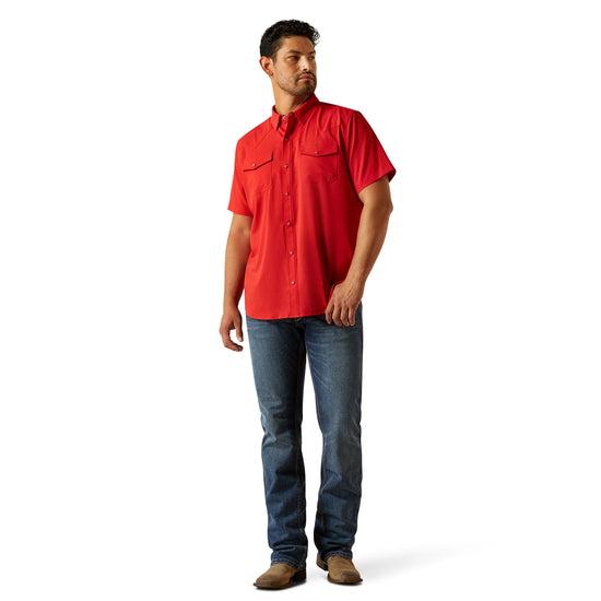 Ariat Men's VentTEK Western Fitted Haute Red Snap Shirt 10058824