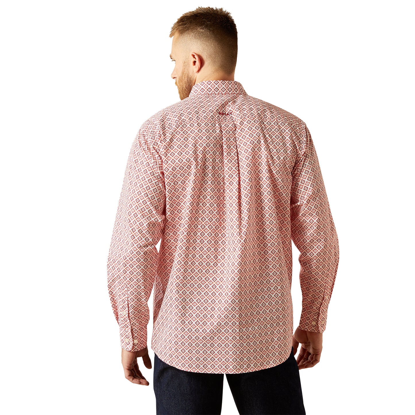 Ariat Men's Saylor Orange Classic Fit Button Down Shirt 10058966