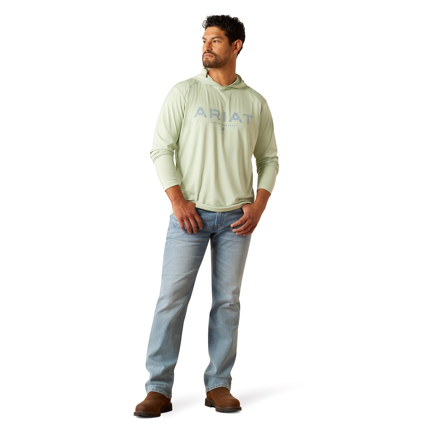 Ariat Men's Rebar Sunblocker Laurel Green Craft Hooded T-Shirt 10054423