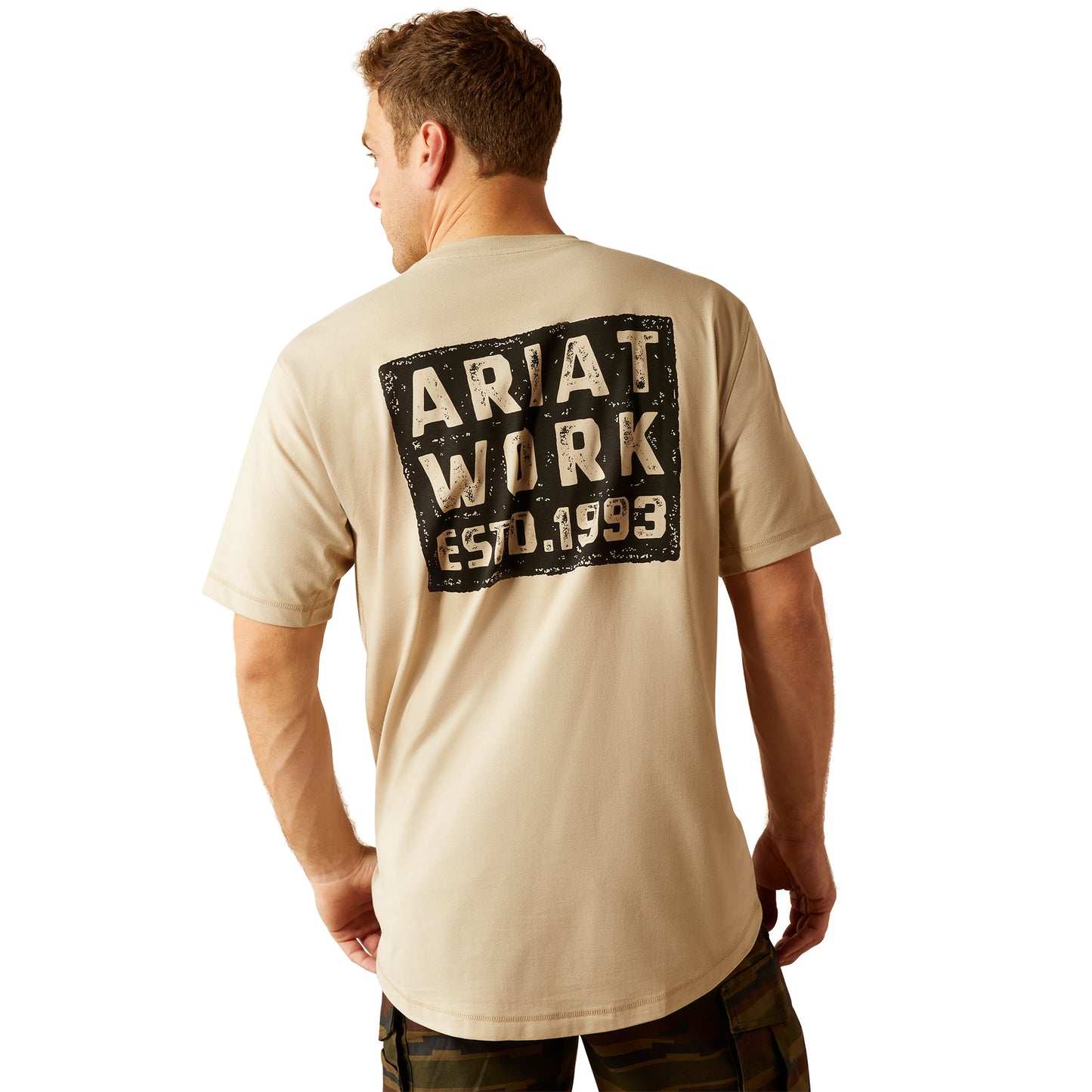 Ariat Men's Rebar Workman Brickyard Island Fossil Graphic T-Shirt 10054429