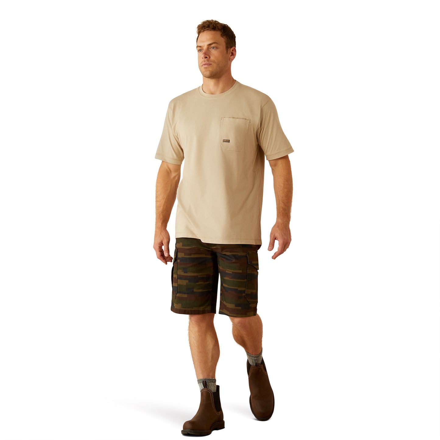 Ariat Men's Rebar Workman Brickyard Island Fossil Graphic T-Shirt 10054429