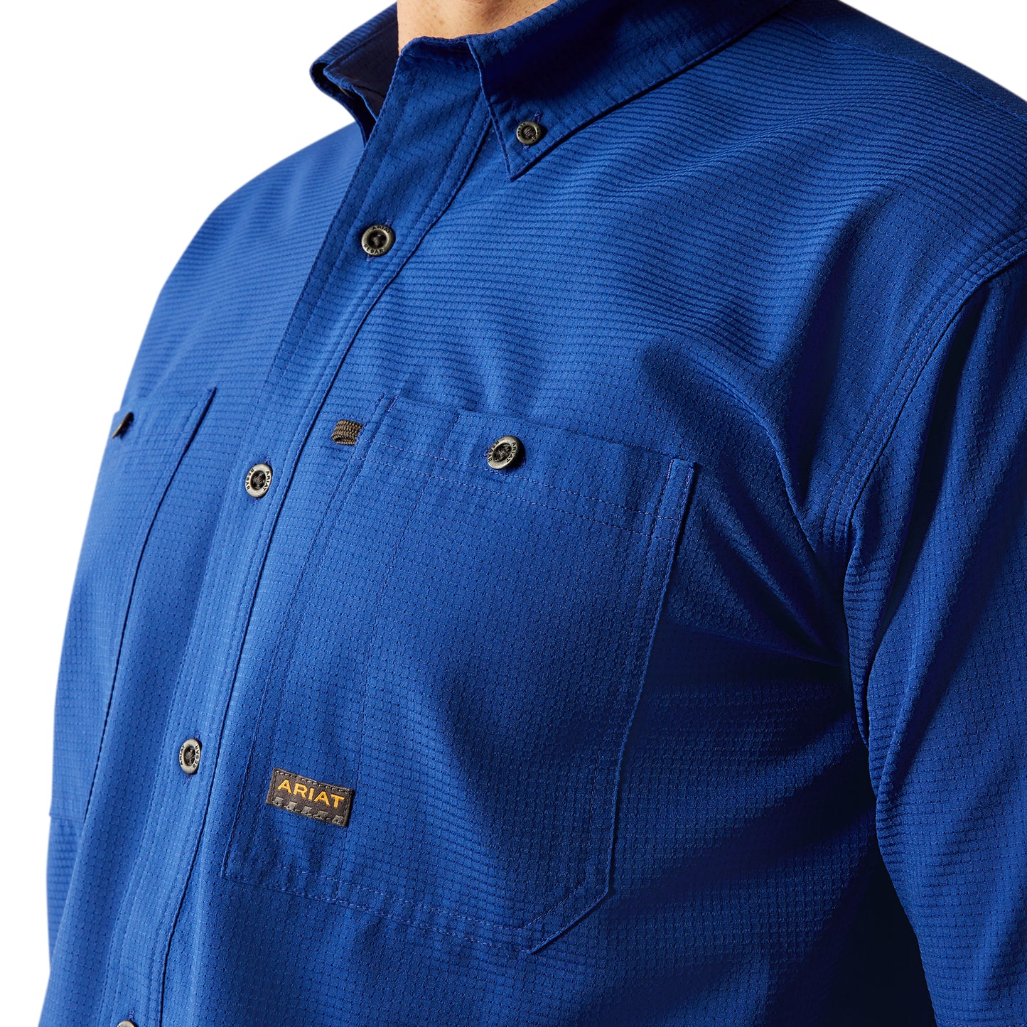 Ariat Men's Rebar Made Tough 360 Airflow Sodalite Blue Work Shirt 10054876