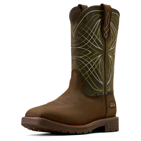 Ariat Men's Activator Waterproof Steel Toe Dark Brown Work Boot 10060892