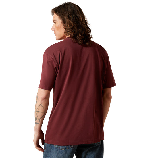 Ariat Men's Rebar Cotton Strong Standard Pocket Burgundy T-Shirt 10064013