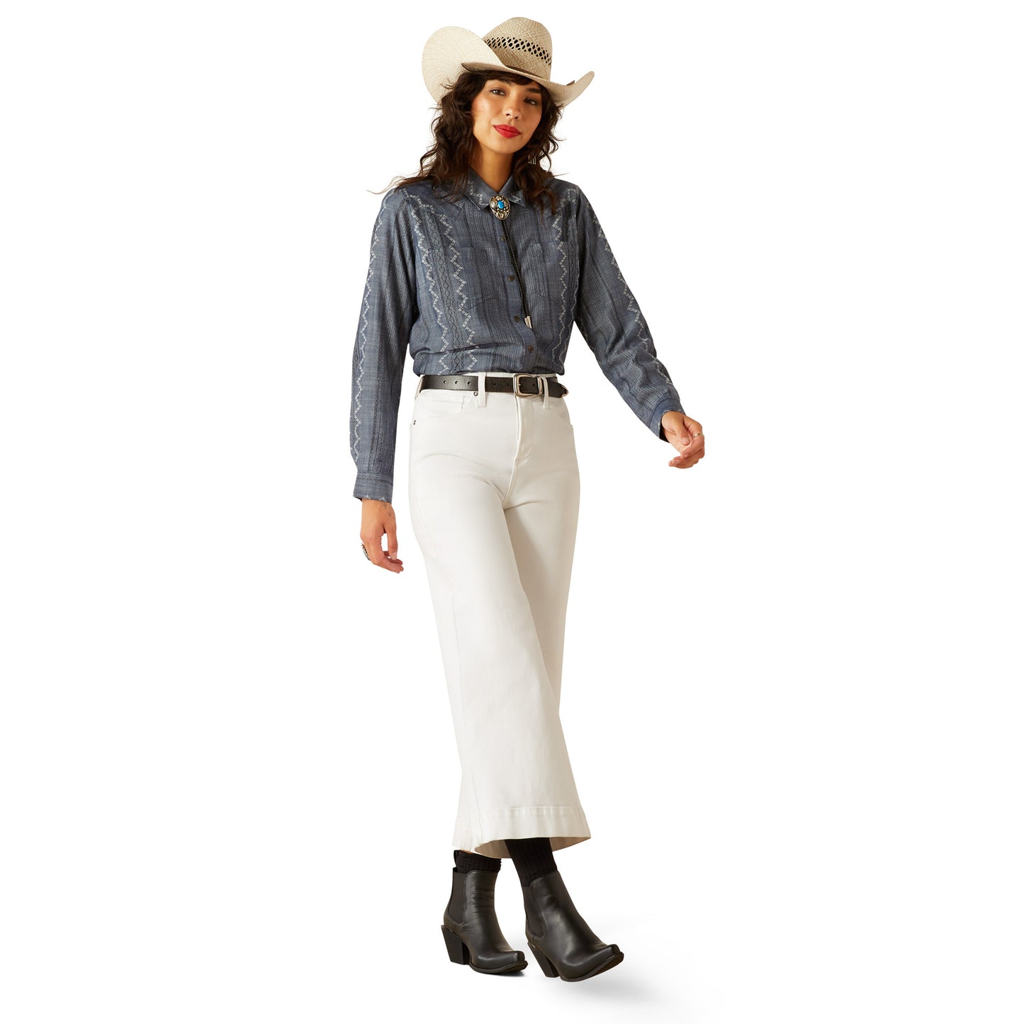 Ariat Ladies REAL Billie Jean Med Blue Chambray Shirt 10055215