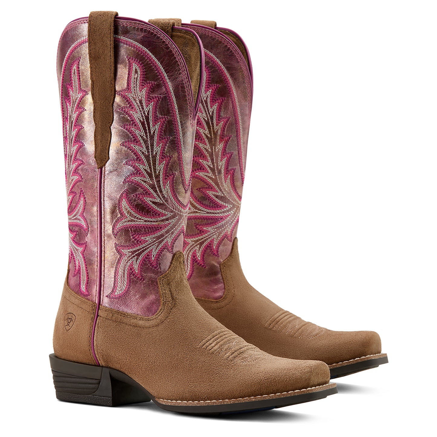 Ariat Ladies Rock Creek Tawny Roughout Narrow Cutter Toe Western Boot 10061145