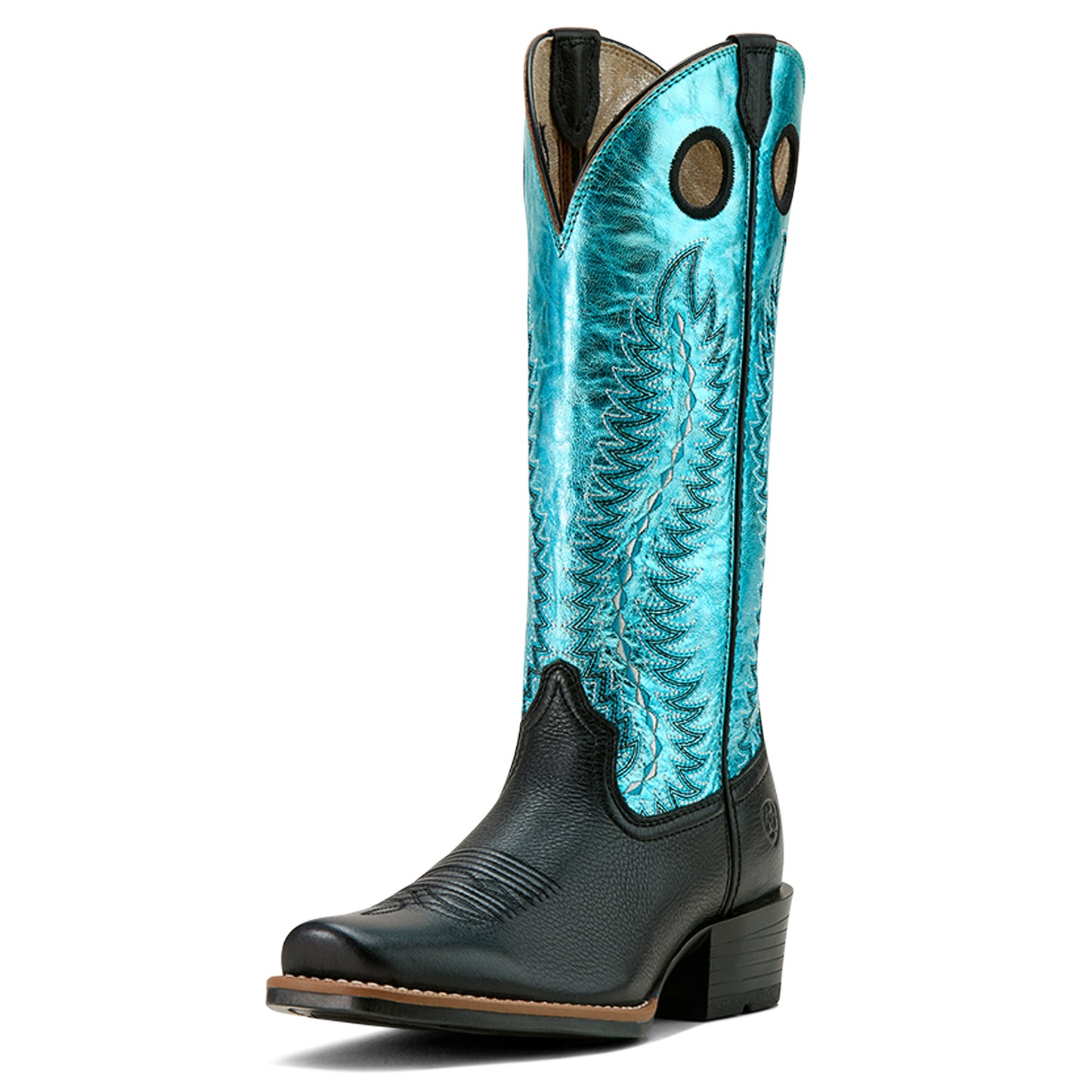 Ariat Ladies Junction Black Deertan Narrow Cutter Toe Western Boot 10061331