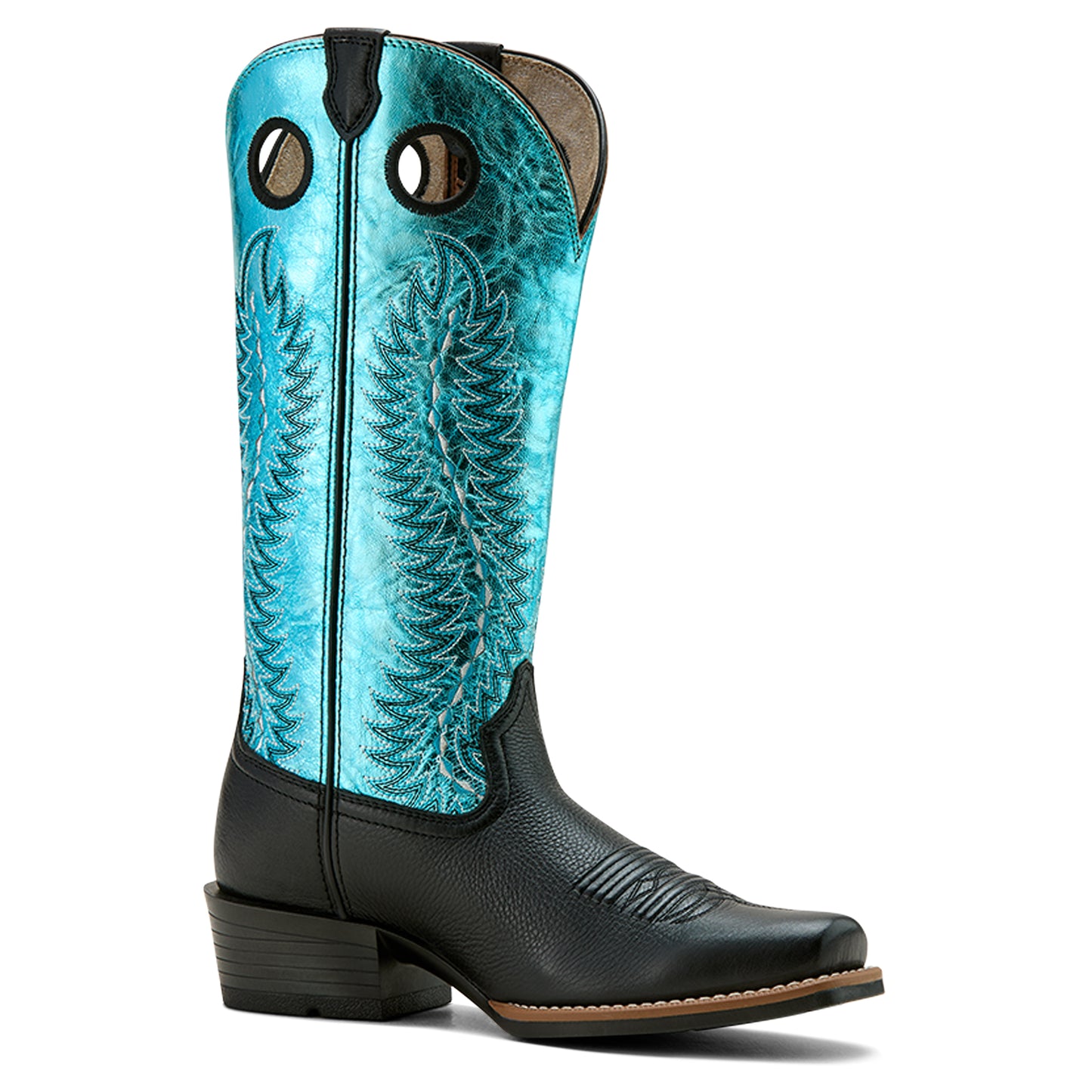 Ariat Ladies Junction Black Deertan Narrow Cutter Toe Western Boot 10061331