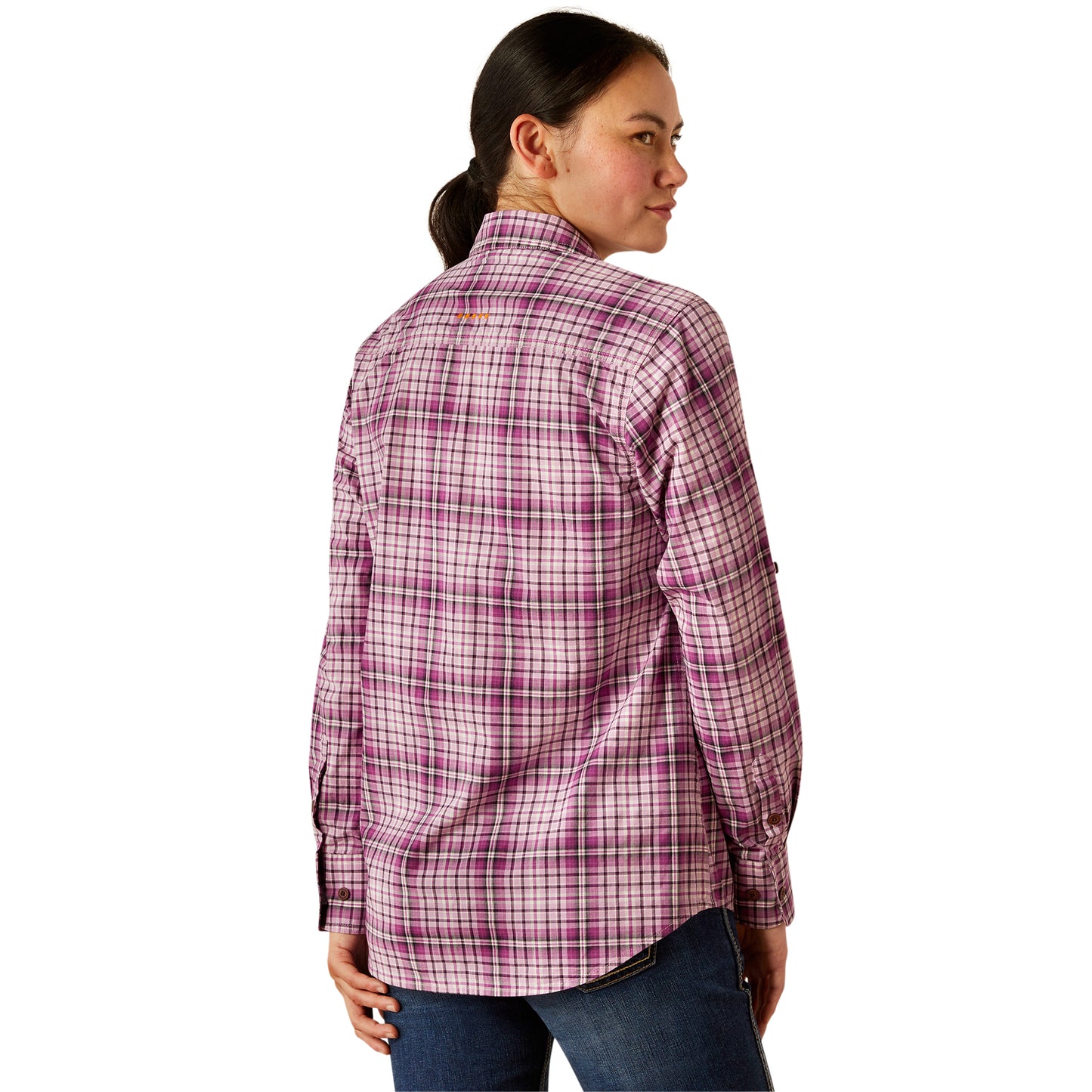 Ariat Ladies Rebar Made Tough Smokey Grape DuraStretch Work Shirt 10055077