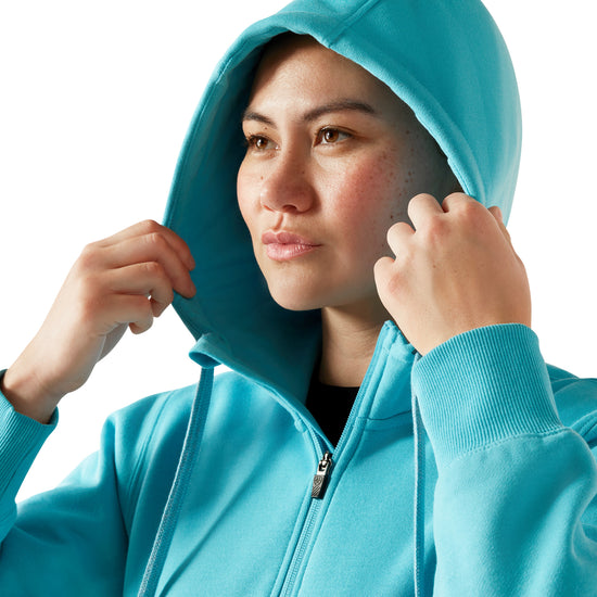 Ariat Ladies Rebar Skill Set Maui Blue 1/2 Zip Hoodie 10055088