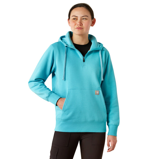 Ariat Ladies Rebar Skill Set Maui Blue 1/2 Zip Hoodie 10055088
