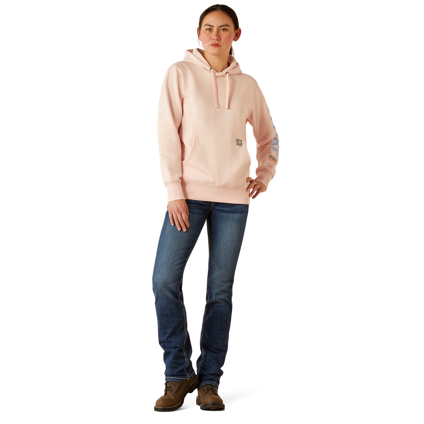 Ariat Ladies Rebar Graphic Powder Pink Hoodie 10055109